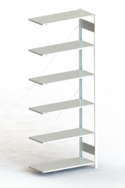 META Inhaakstelling voor werkplaats S3 Clip 80, hoogte x breedte x diepte 2500 x 1006 x 436 mm, 6 legborden