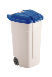 Rubbermaid Afvalverzamelbak, 100 l, beige, deksel blauw