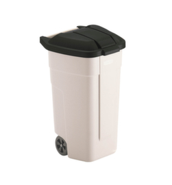 Rubbermaid Afvalverzamelbak, 100 l, beige, deksel zwart