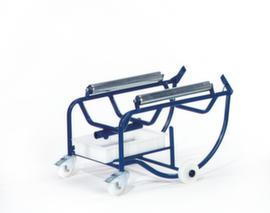 Rollcart Vatkantelstandaard met oliecarter 10 l en ondersteuning met rollen, voor 1 x 200 liter vat