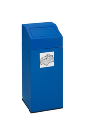 Afvalverzamelbak inclusief sticker, 45 l, RAL5010 gentiaanblauw, deksel blauw