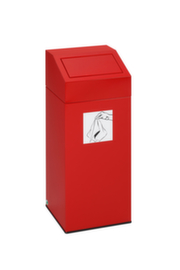 Afvalverzamelbak inclusief sticker, 45 l, RAL3000 vuurrood, deksel rood