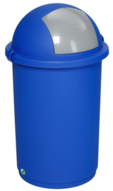 VAR Vloeistofdichte afvalverzamelbak, 50 l, blauw, deksel zilverkleurig