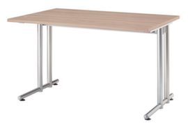 Bureau Terra Nova met C-voetonderstel, breedte x diepte 1200 x 800 mm, plaat notenboom