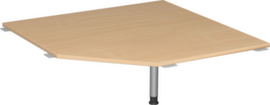 Gera Hoekig koppelelement voor bureau Milano 90° voor 4-voetonderstel, breedte x diepte 1230 x 1230 mm, plaat beuken