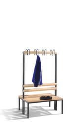 C+P Kleedkamerbank met haken en houten strips