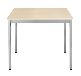 Rechthoekige multifunctionele tafel met frame van vierkante buis, breedte x diepte 700 x 600 mm, plaat esdoorn