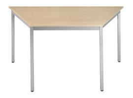 Trapezevormige multifunctionele tafel met frame van vierkante buis, breedte x diepte 1200 x 510 mm, plaat esdoorn