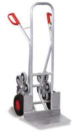 VARIOfit 5-ster trappensteekwagen van aluminium, draagvermogen 200 kg, breedte schep 480 mm, lucht-banden