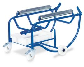 Rollcart Vatkantelstandaard met oliecarter 10 l en ondersteuning met rollen, voor 1 x 200 liter vat