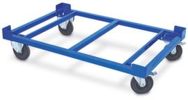 Onderwagen voor euronorm-bakken en pallets, draagvermogen 500 kg, RAL5010 gentiaanblauw