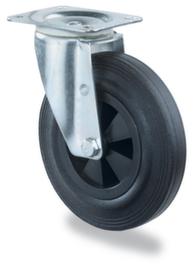 BS-ROLLEN Massief rubberen wiel, draagvermogen 50 kg, massief rubber banden