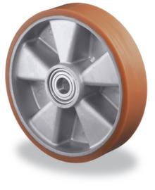 BS-ROLLEN Polyurethaan wiel met aluminium velg, draagvermogen 280 kg, polyurethaan banden