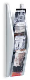 helit Gebogen wanddisplay "the arc" met 4 schappen, 4 planken, onderstel zilverkleurig