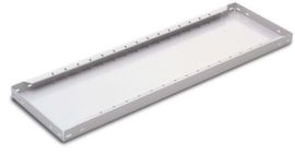 META Legbord voor magazijnstelling, breedte x diepte 1300 x 400 mm, RAL7035 lichtgrijs