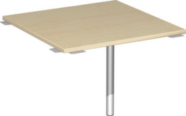 Gera Hoekig koppelelement voor bureau Milano 90° met steunvoet, breedte x diepte 800 x 800 mm, plaat esdoorn