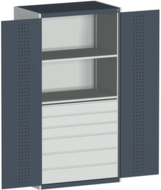 bott Systeemkast cubio met geperforeerde paneeldeuren, 6 lade(n)