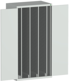 bott Verticale kast cubio, 4 uittrekelementen, RAL7035 lichtgrijs/RAL7035 lichtgrijs