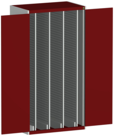 bott Verticale kast cubio, 4 uittrekelementen, RAL7035 lichtgrijs/RAL3004 purperrood