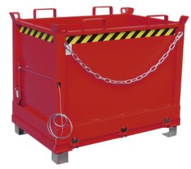 Bauer 3-voudig stapelbare bodemklepcontainer tot 2 m³ in RAL3000 vuurrood