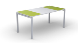 Schrijfkitsch easyDesk in bicolor-look, 4-voetonderstel, breedte 1400 mm, groen/wit/wit