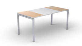 Schrijfkitsch easyDesk in bicolor-look, 4-voetonderstel, breedte 1400 mm, beuken/wit/wit