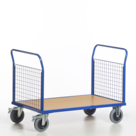 Rollcart Dubbele kopwandwagen van gaasmateriaal, draagvermogen 500 kg, laadvlak lengte x breedte 1000 x 600 mm