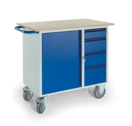 Rollcart Tafel- en kastwagen met kast en laden