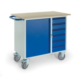 Rollcart Tafel- en kastwagen met kast en laden