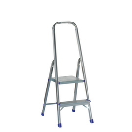 Aluminium beugelladder, 2 trede(n) met traanplaatprofiel