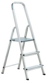 Aluminium beugelladder, 3 trede(n) met traanplaatprofiel