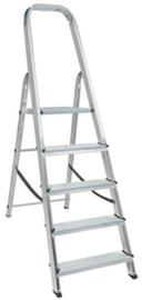 Aluminium beugelladder, 5 trede(n) met traanplaatprofiel