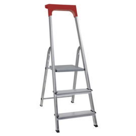 Aluminium trapladder met bak, 3 sporten met antislipprofiel