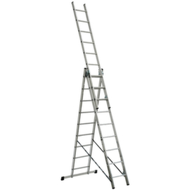 Driedelige multifunctionele telescoopladder, 3 x 9 sporten met antislipprofiel