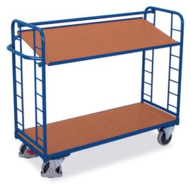 VARIOfit Etagewagen met kantelbare houten legbord, draagvermogen 250 kg, 2 etages