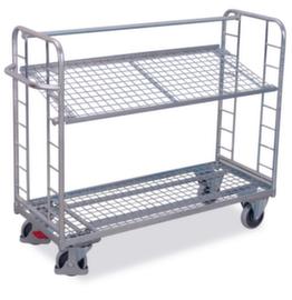 VARIOfit Etagewagen met kantelbare draadgaasbodems, draagvermogen 250 kg, 2 etages