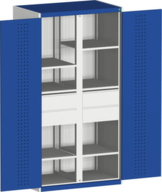 bott Kast met geperforeerde cubio panelen en tussenschot in het midden, 4 lade(n)