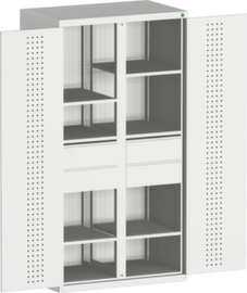 bott Kast met geperforeerde cubio panelen en tussenschot in het midden, 4 lade(n)