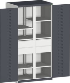 bott Kast met geperforeerde cubio panelen en tussenschot in het midden, 4 lade(n)