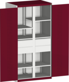 bott Kast met geperforeerde cubio panelen en tussenschot in het midden, 4 lade(n)