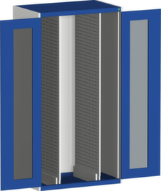 bott Verticale kast cubio, 2 uittrekelementen, RAL7035 lichtgrijs/RAL5010 gentiaanblauw