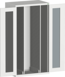 bott Verticale kast cubio, 2 uittrekelementen, RAL7035 lichtgrijs/RAL7035 lichtgrijs