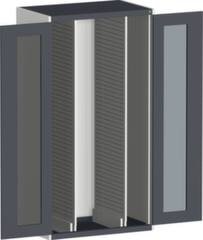 bott Verticale kast cubio, 2 uittrekelementen, RAL7035 lichtgrijs/RAL7016 antracietgrijs