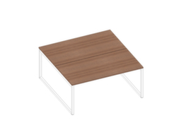 Quadrifoglio Benchtafel Practika met sledeframe, breedte x diepte 1600 x 1600 mm, plaat canaletto-hout