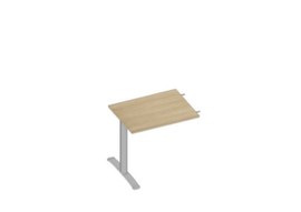 Quadrifoglio Aanbouwtafel Practika voor bureau met C-voetonderstel, breedte x diepte 800 x 600 mm, plaat eiken