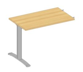 Quadrifoglio Aanbouwtafel Practika voor bureau met C-voetonderstel, breedte x diepte 1000 x 600 mm, plaat beuken