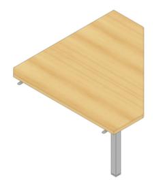 Quadrifoglio Hoekig koppelelement voor bureau Practika voor C-voetonderstel, breedte x diepte 840 x 840 mm, plaat beuken