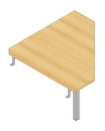 Quadrifoglio Hoekig koppelelement voor bureau Practika voor sledeframe, breedte x diepte 840 x 840 mm, plaat beuken