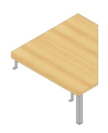 Quadrifoglio Hoekig koppelelement voor bureau Practika voor 4-voetonderstel, breedte x diepte 840 x 840 mm, plaat beuken