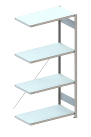 META Magazijn-inhaakstelling aanbouwsectie, hoogte x breedte x diepte 2000 x 1006 x 536 mm, 4 legborden